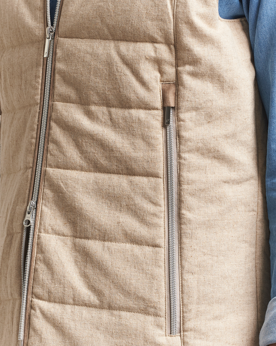 Hombres | Abrigos y chaquetas | Stenströms | Linen/Alcantar Vest Beige