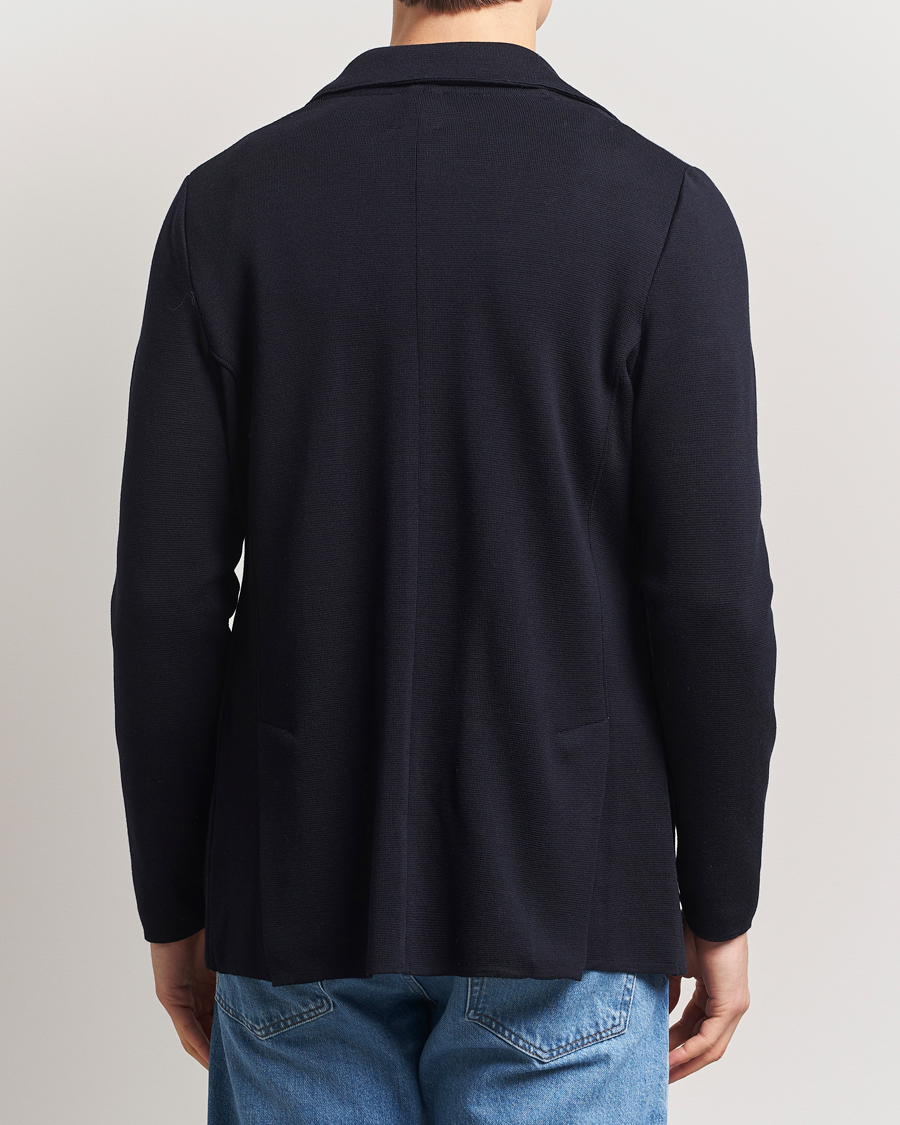 Hombres | Blazers | Stenströms | Milano Knitted Merino Blazer Navy