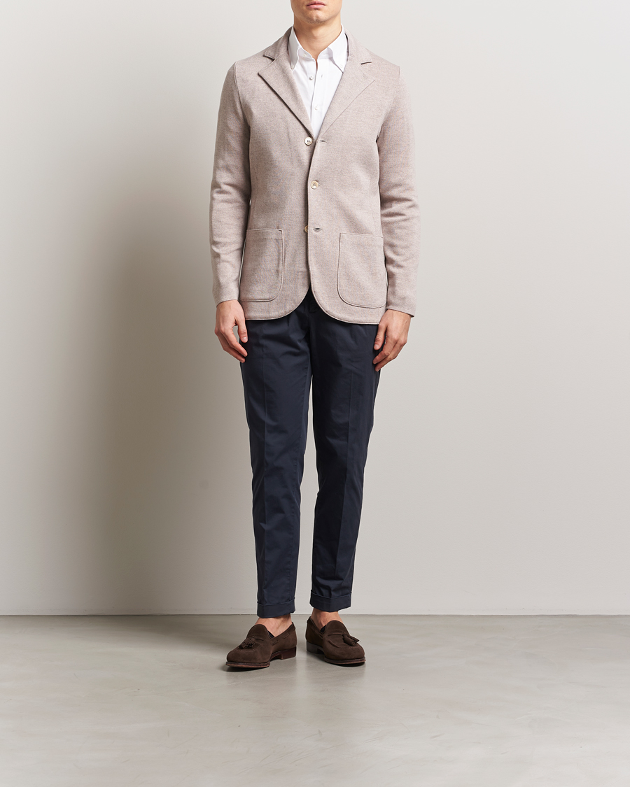 Hombres | Blazers | Stenströms | Milano Knitted Blazer Beige