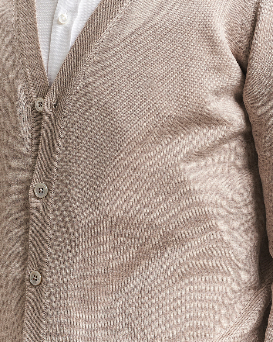 Hombres | Jerséis y prendas de punto | Stenströms | Merino Cardigan Beige