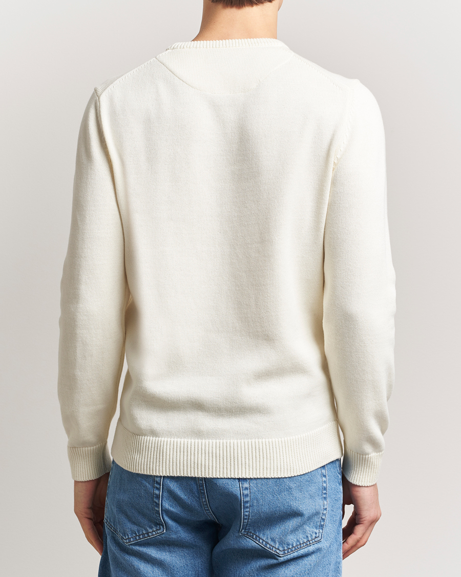 Hombres | Jerséis y prendas de punto | Stenströms | Organic Cotton Knitted Sweater White