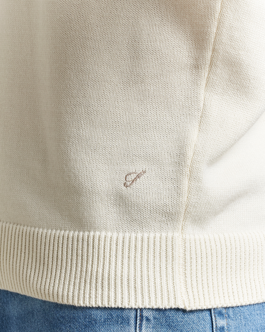 Hombres | Jerséis y prendas de punto | Stenströms | Organic Cotton Knitted Sweater White