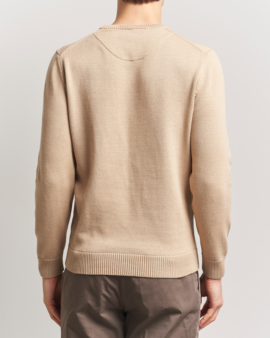 Hombres | Jerséis y prendas de punto | Stenströms | Organic Cotton Knitted Sweater Beige