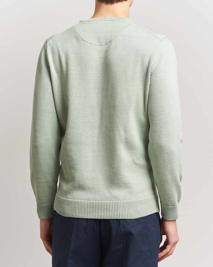 Hombres | Jerséis y prendas de punto | Stenströms | Organic Cotton Knitted Sweater Mint Green