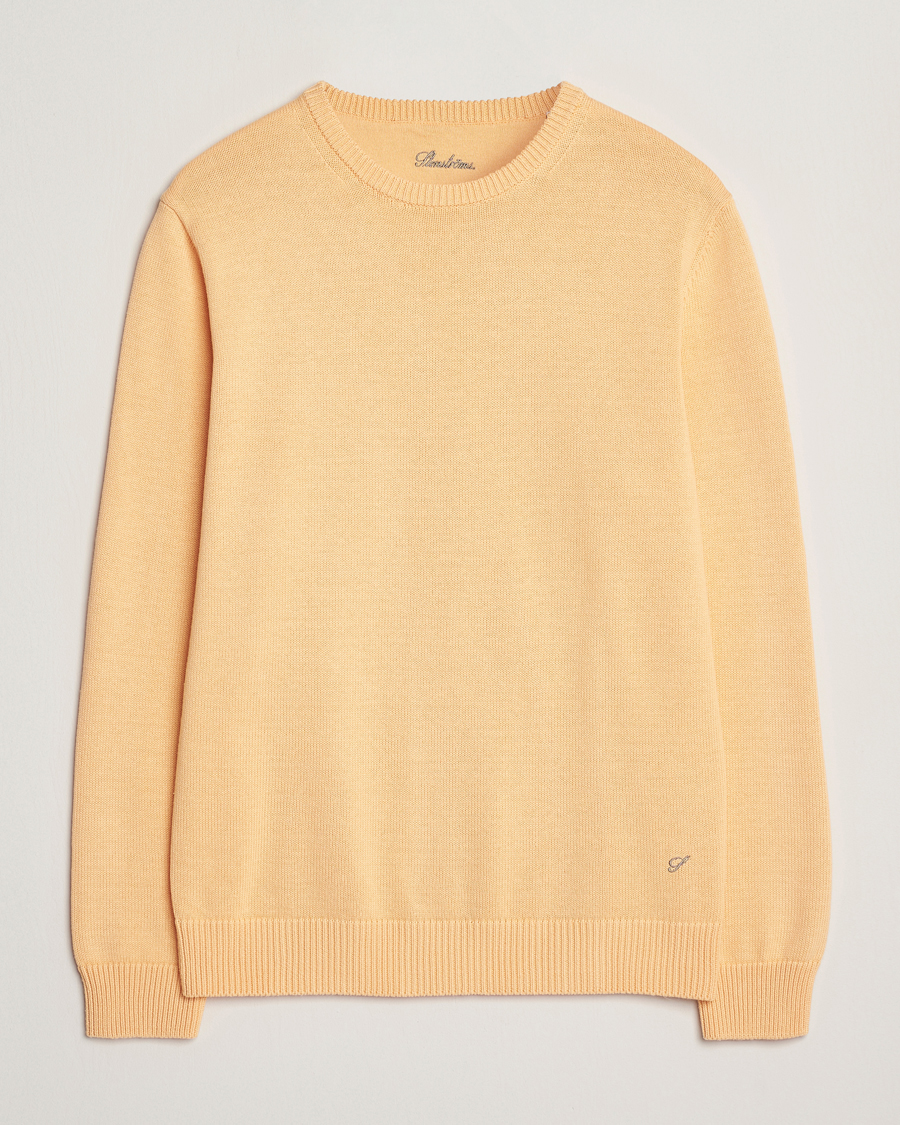 Hombres | Jerséis y prendas de punto | Stenströms | Organic Cotton Knitted Sweater Orange