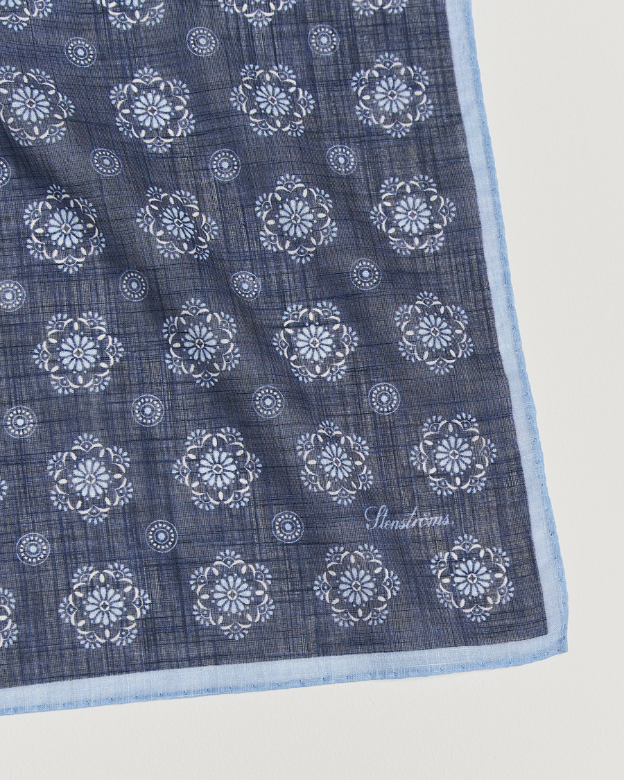 Hombres | Stenströms Printed Cotton Bandana Navy | Stenströms | Printed Cotton Bandana Navy