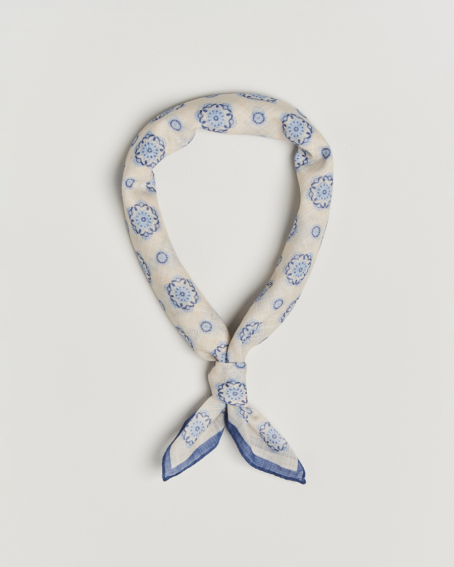 Hombres | Stenströms Printed Cotton Bandana White | Stenströms | Printed Cotton Bandana White