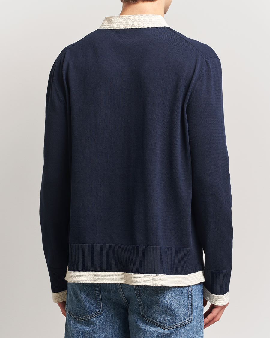Hombres | Jerséis y prendas de punto | Jil Sander | Contrast Trim V-Neck Sweater Navy