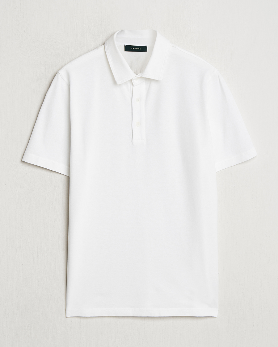 Hombres | Polos | Zanone | Soft Cotton Piquet Polo White