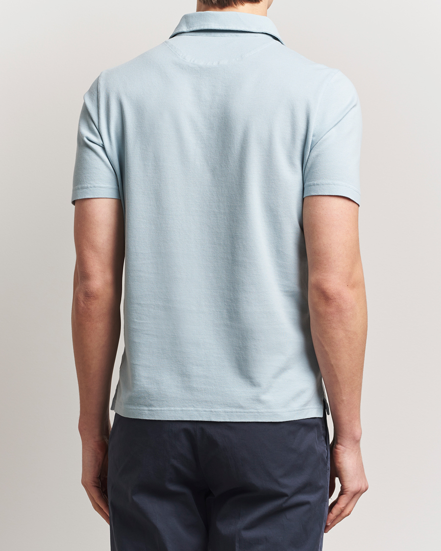 Hombres | Polos | Zanone | Soft Cotton Piquet Polo Light Blue
