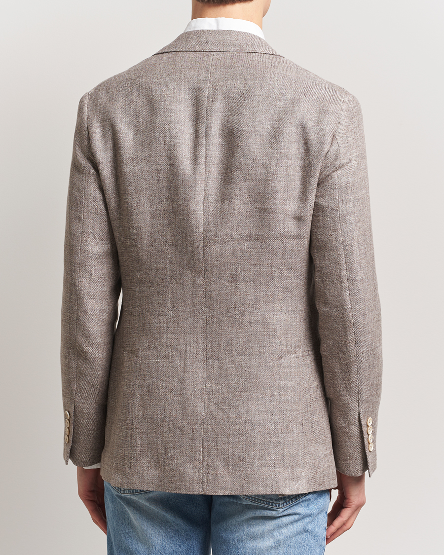 Hombres | Blazers | Brunello Cucinelli | Single Breasted Linen Blend Twill Blazer Beige