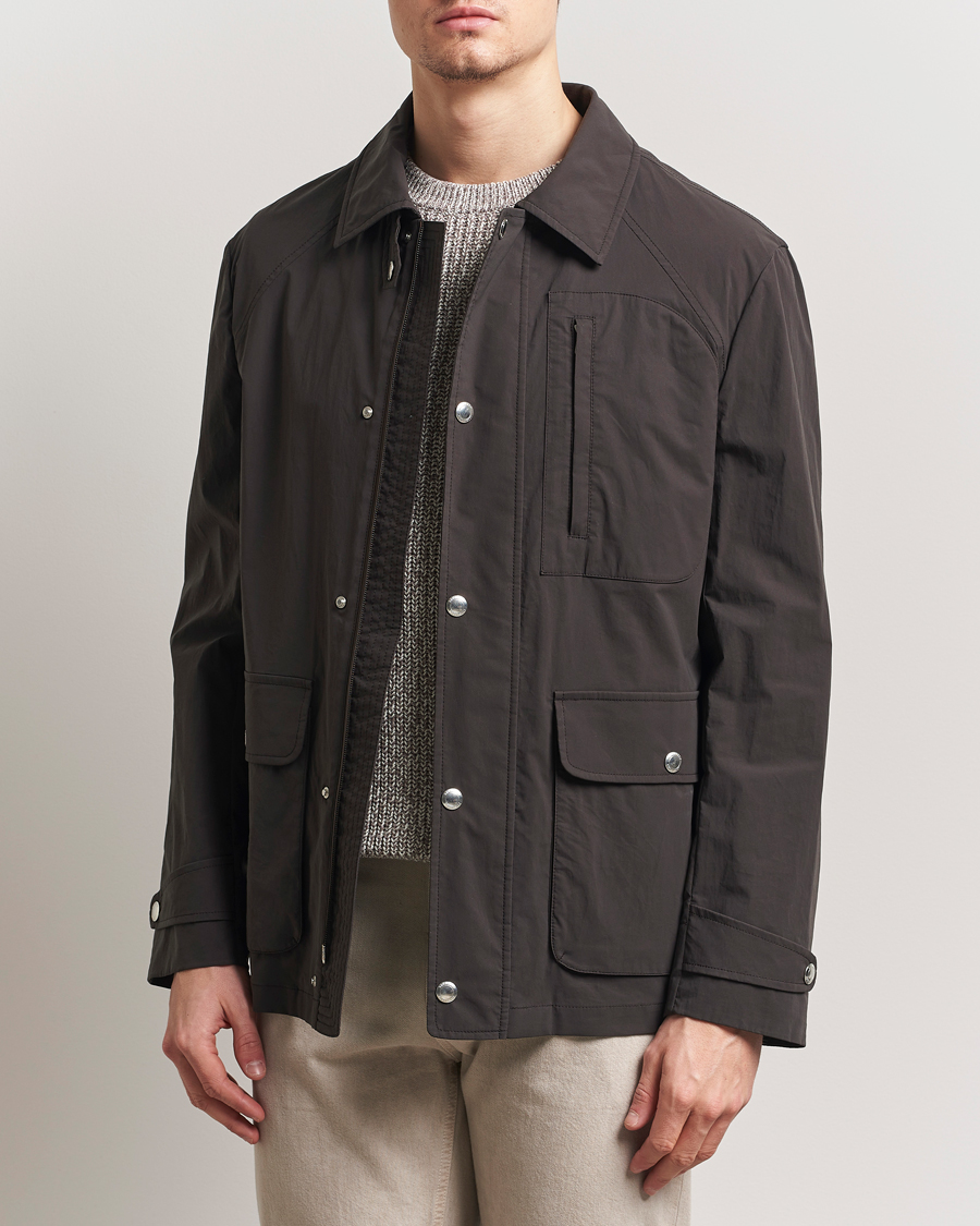 Hombres | Abrigos y chaquetas | Brunello Cucinelli | Peach Cotton Field Jacket Dark Brown