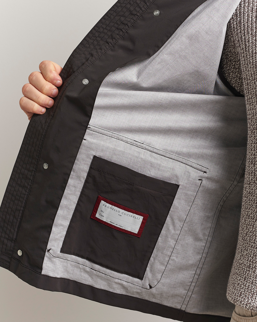Hombres | Abrigos y chaquetas | Brunello Cucinelli | Peach Cotton Field Jacket Dark Brown