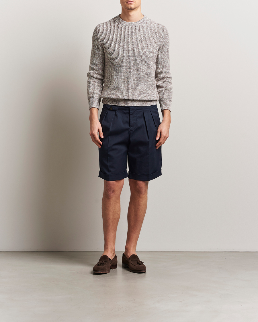 Hombres | Pantalones cortos | Brunello Cucinelli | Cotton Chino Shorts Navy