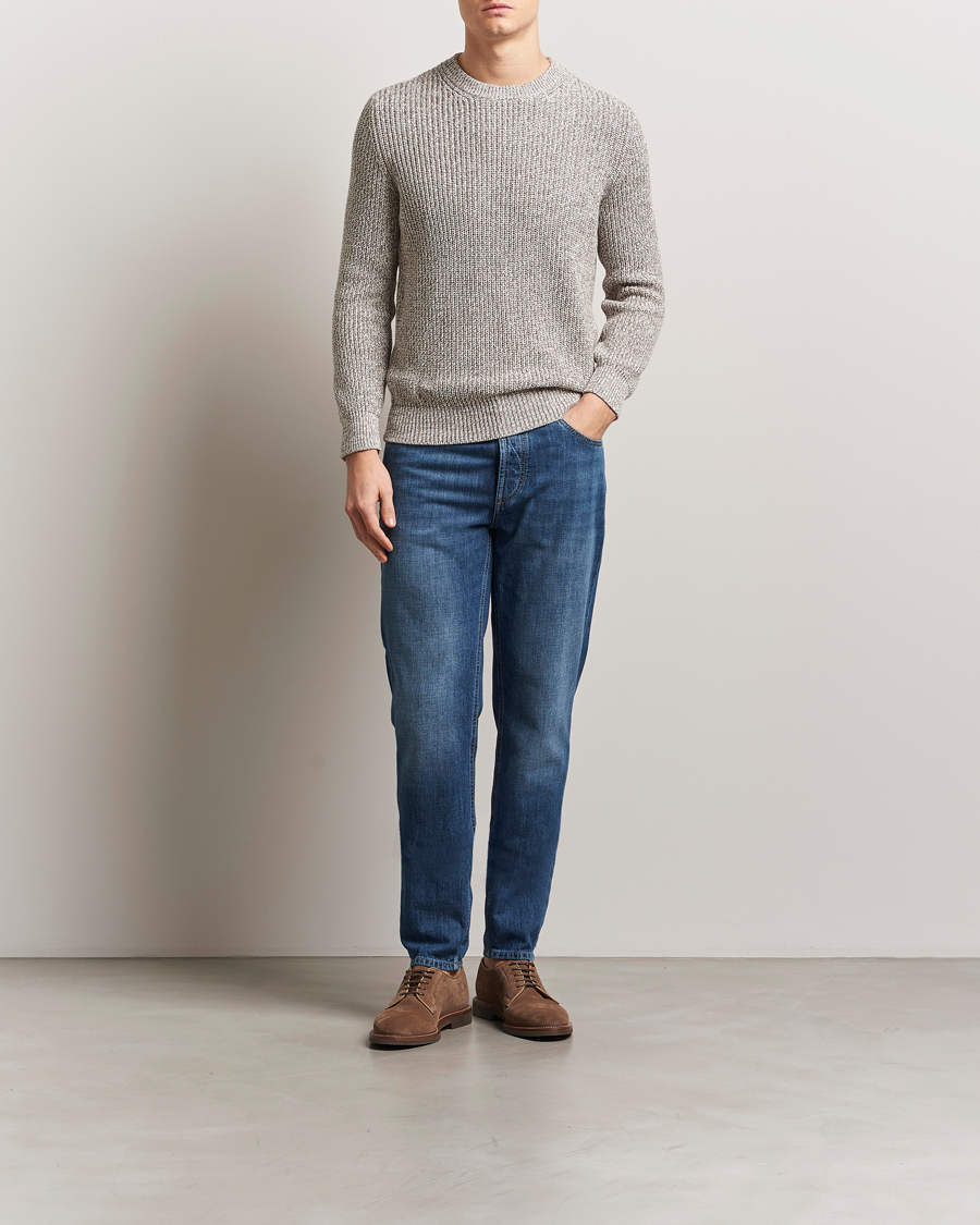 Hombres | Jerséis y prendas de punto | Brunello Cucinelli | Melange Rib Sweater Beige