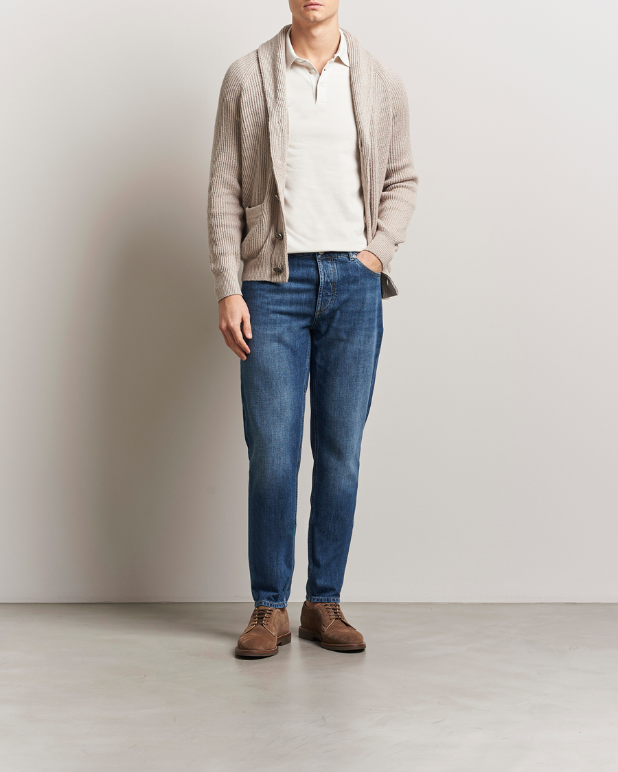 Hombres | Jerséis y prendas de punto | Brunello Cucinelli | Heavy Rib Shawl Cardigan Beige