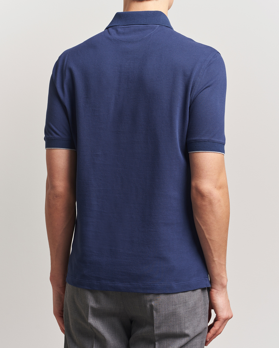 Hombres | Polos | Brunello Cucinelli | Short Sleeve Logo Polo Navy