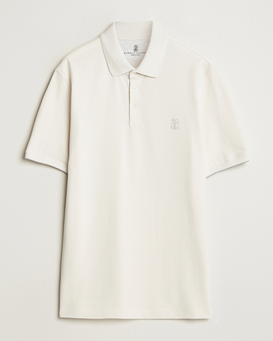 Hombres | Polos | Brunello Cucinelli | Short Sleeve Logo Polo Off White