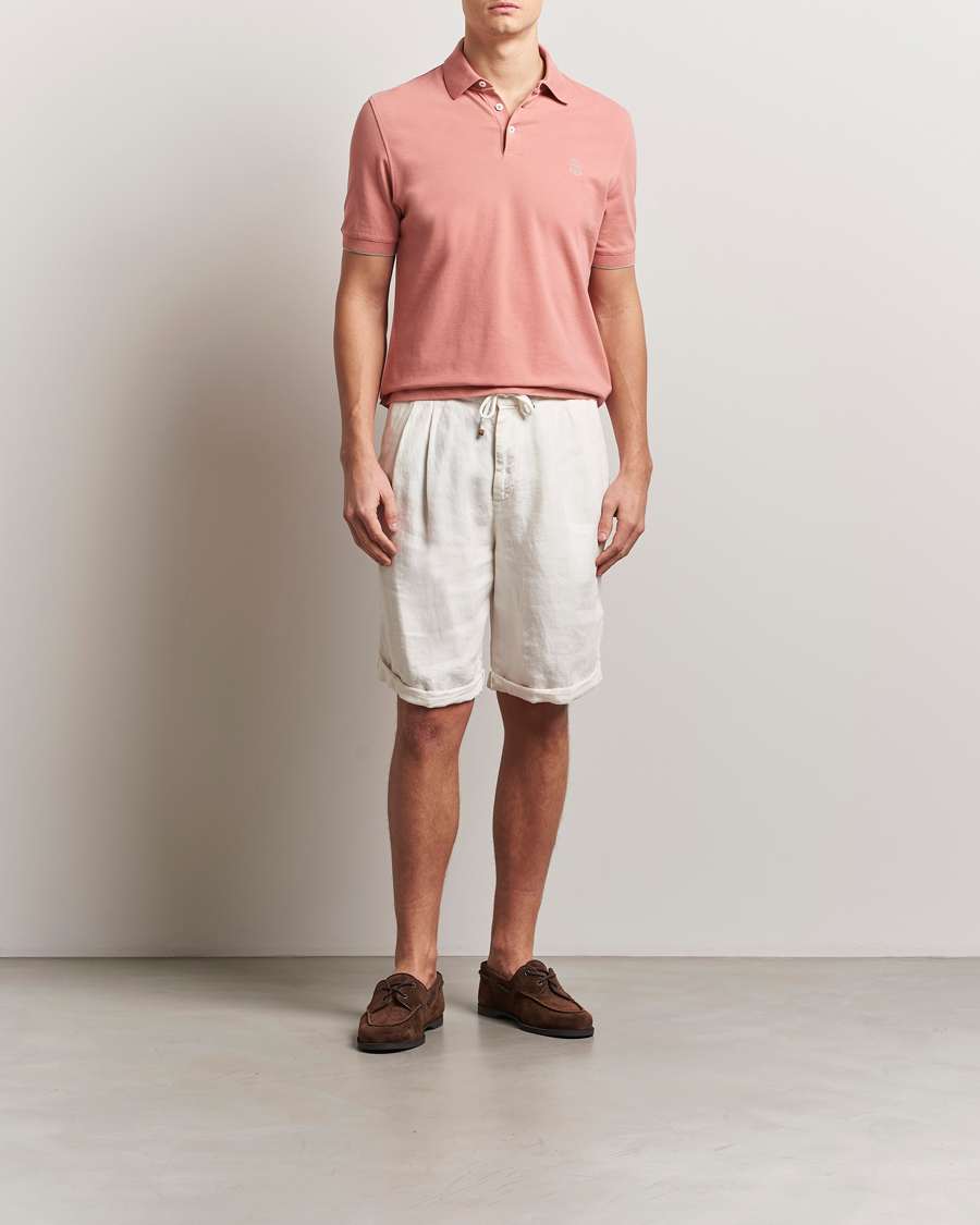 Hombres | Polos | Brunello Cucinelli | Short Sleeve Logo Polo Dusty Red