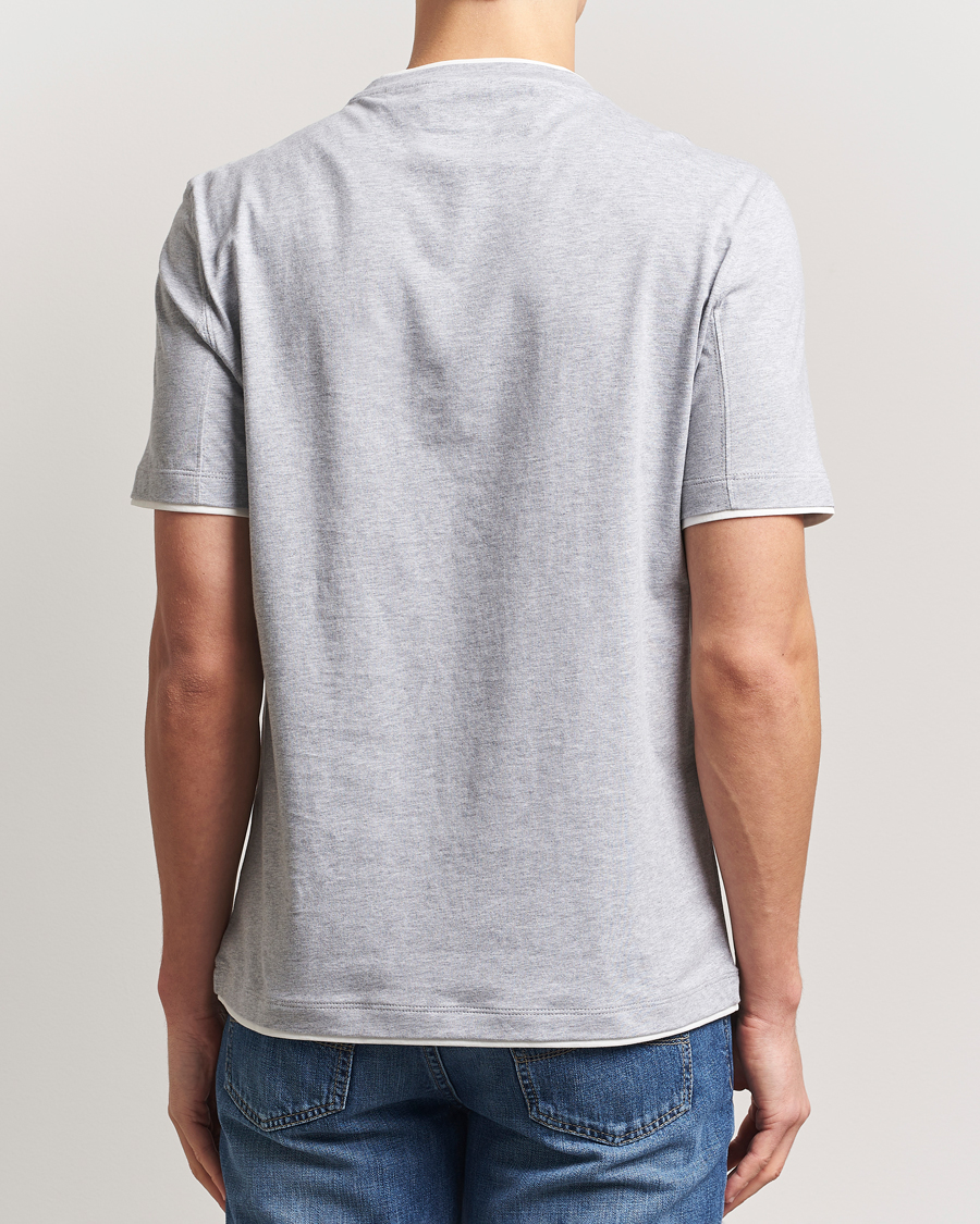 Hombres | Camisetas | Brunello Cucinelli | Short Sleeve Contrast T-Shirt Heather Grey