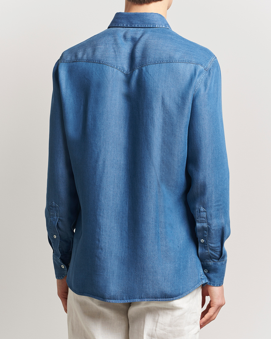 Hombres | Camisas | Brunello Cucinelli | Denim Western Shirt Navy