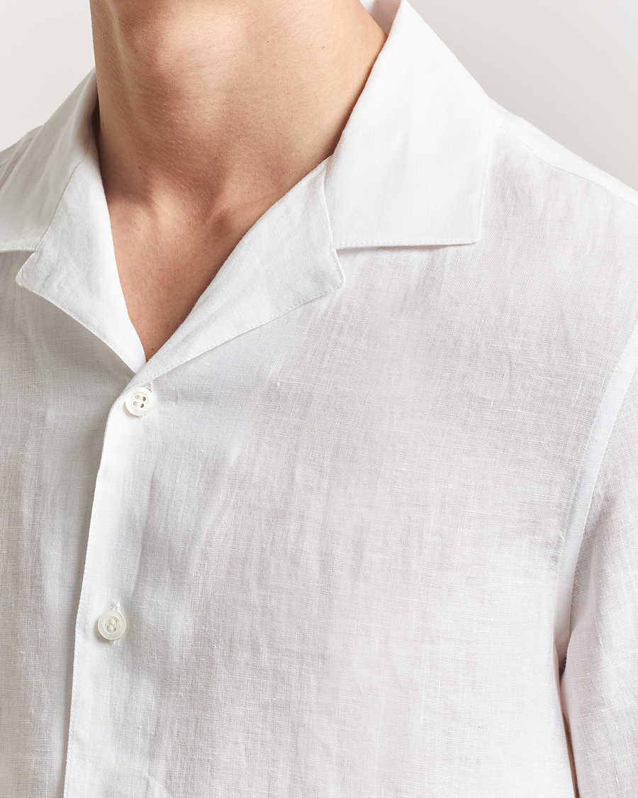 Hombres | Camisas | Brunello Cucinelli | Linen Camp Shirt White