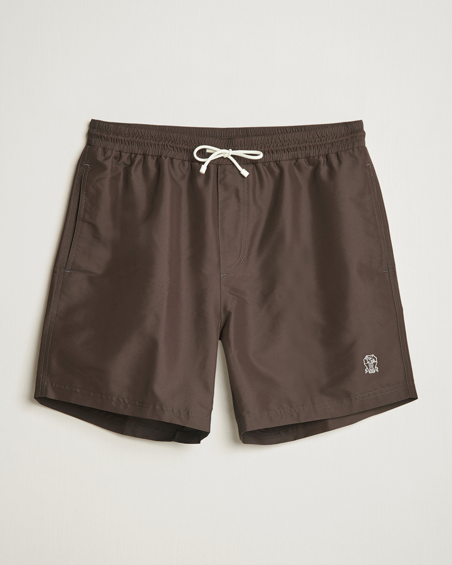 Hombres | Bañadores | Brunello Cucinelli | Nylon Swim Trunks Dark Brown