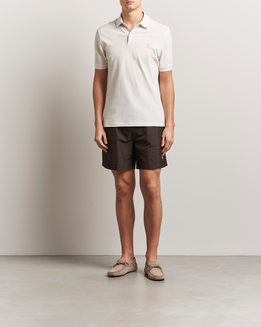 Hombres | Bañadores | Brunello Cucinelli | Nylon Swim Trunks Dark Brown