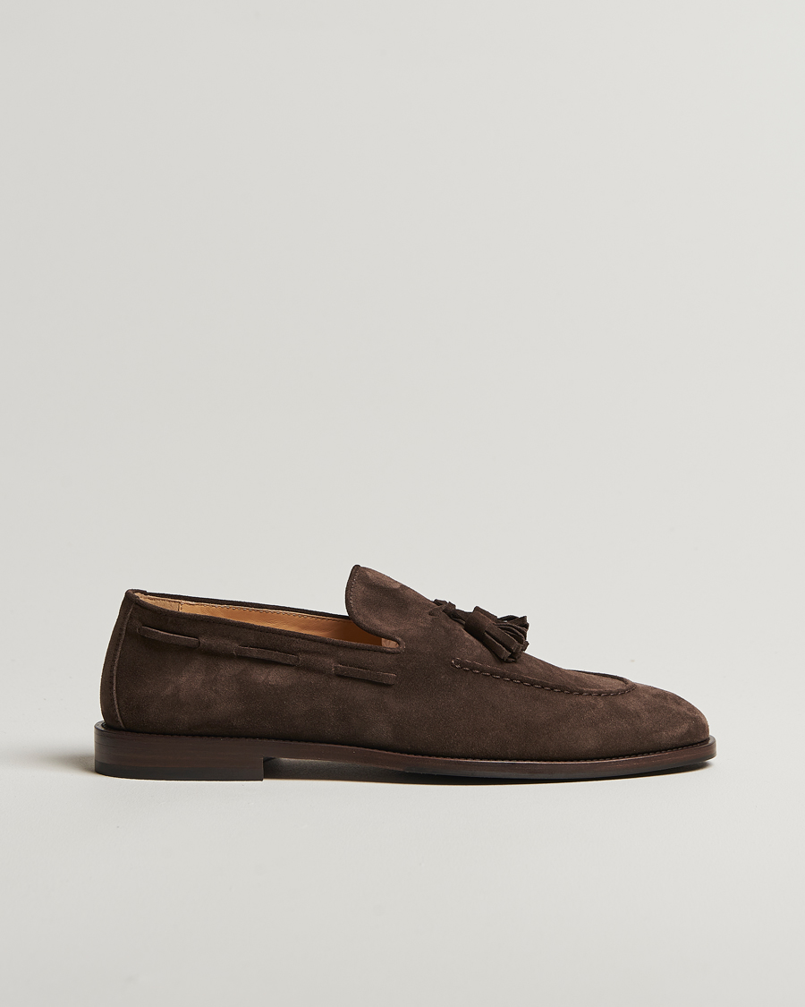 Hombres | Brunello Cucinelli Tassel Loafer Dark Brown Suede | Brunello Cucinelli | Tassel Loafer Dark Brown Suede