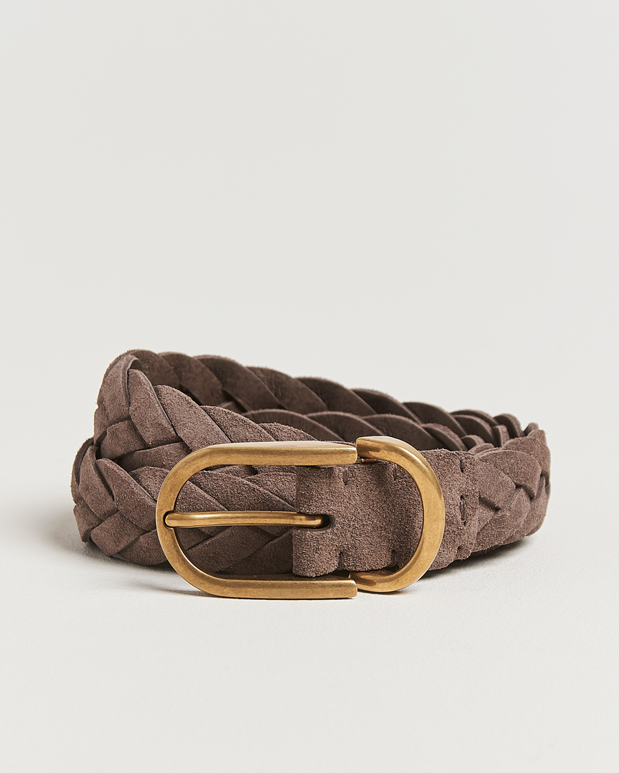 Hombres | Brunello Cucinelli Braided Belt Brown Suede | Brunello Cucinelli | Braided Belt Brown Suede