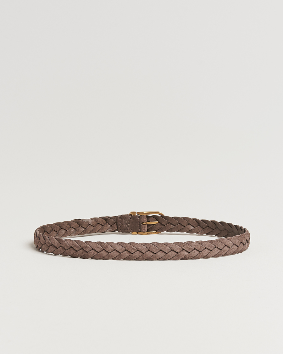 Hombres | Brunello Cucinelli Braided Belt Brown Suede | Brunello Cucinelli | Braided Belt Brown Suede