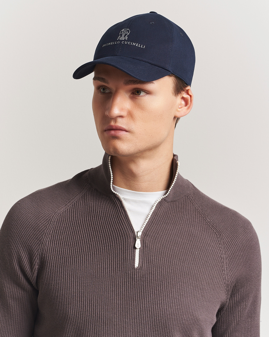 Hombres | Sombreros y gorras | Brunello Cucinelli | Twill Cotton Baseball Cap Navy
