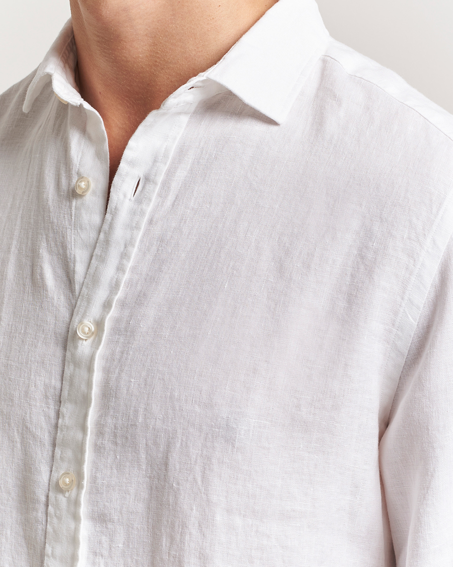 Hombres | Camisas | Charles Tyrwhitt | Pure Linen Slim Fit Shirt White
