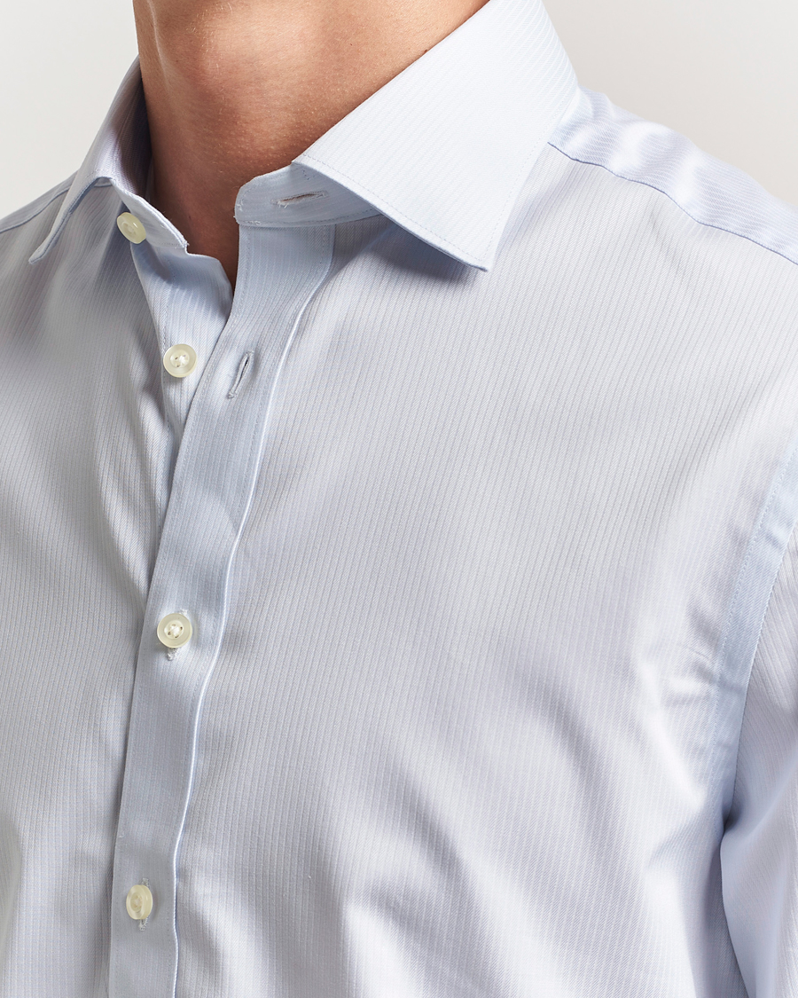 Hombres | Camisas | Charles Tyrwhitt | Egyptian Cotton Weave Stripe Shirt Ice Blue