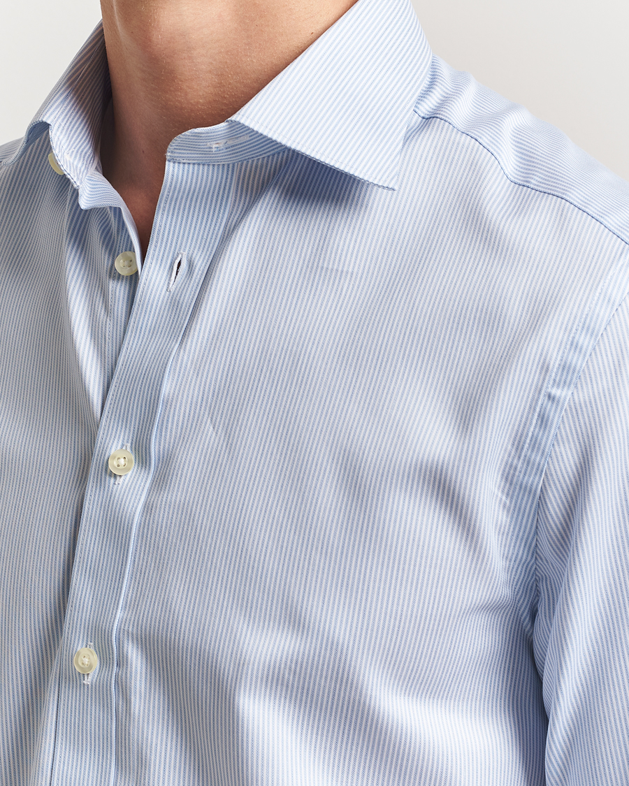 Hombres | Camisas | Charles Tyrwhitt | Egyptian Cotton Fine Stripe Shirt Cornflower