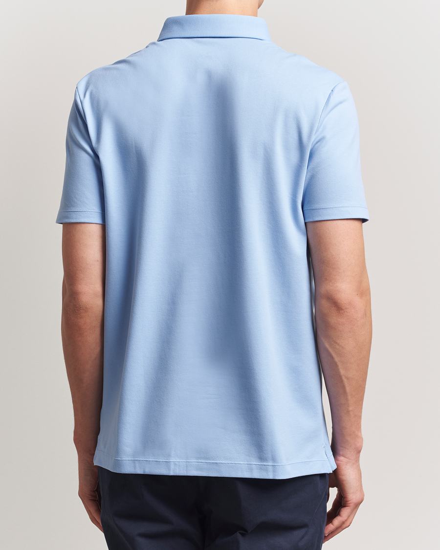 Hombres | Polos | Charles Tyrwhitt | Short Sleeve Cotton Pique Polo Cornflower Blue