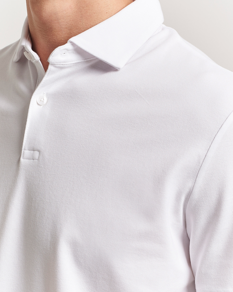 Hombres | Polos | Charles Tyrwhitt | Short Sleeve Cotton Pique Polo White
