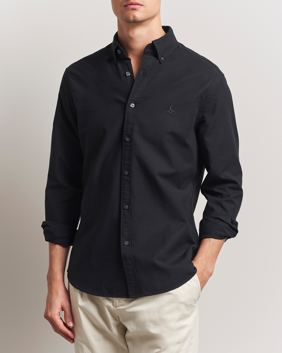 Hombres | Camisas | Charles Tyrwhitt | Button Down Stretch Oxford Shirt Black