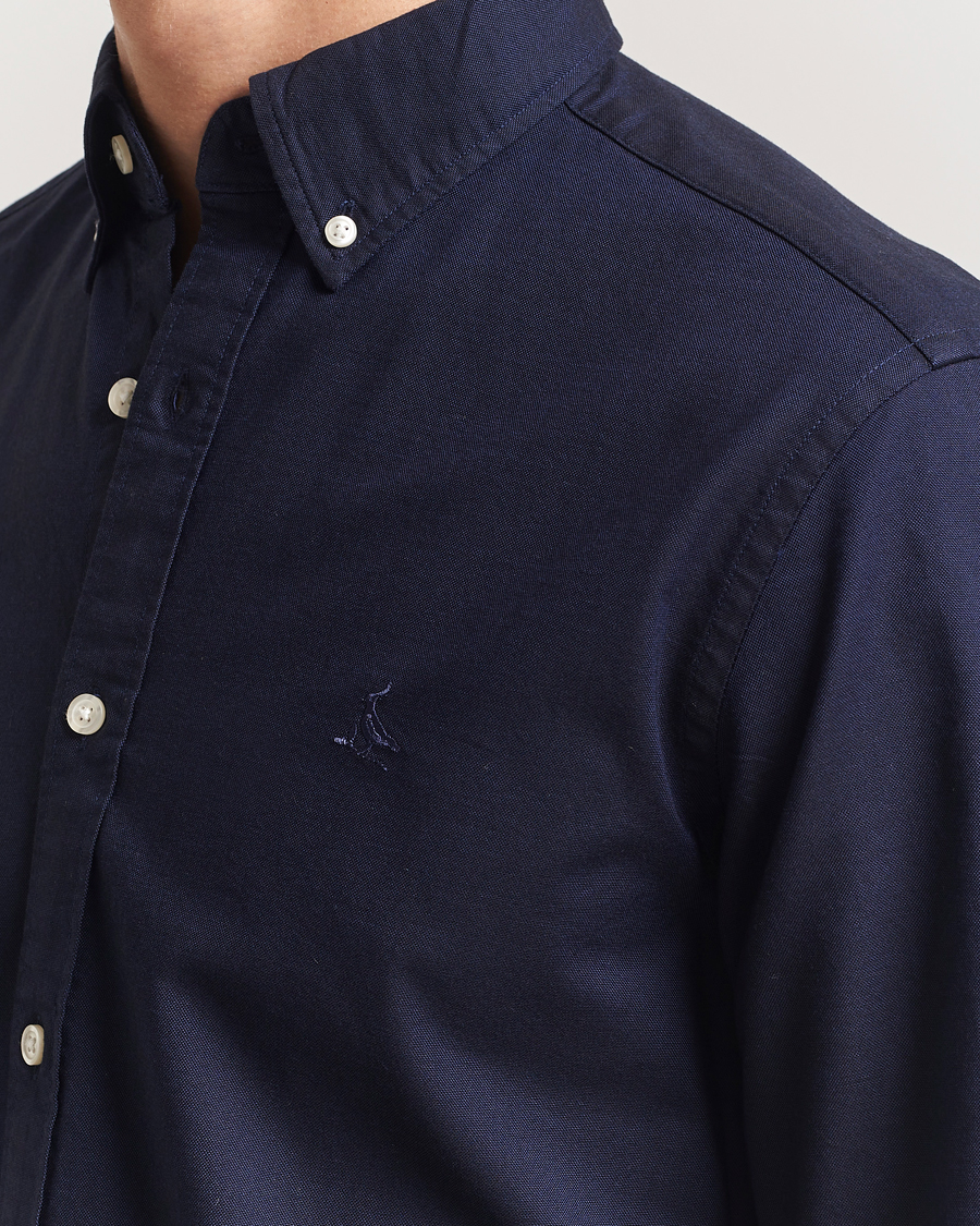 Hombres | Camisas | Charles Tyrwhitt | Button Down Stretch Oxford Shirt Ink Blue