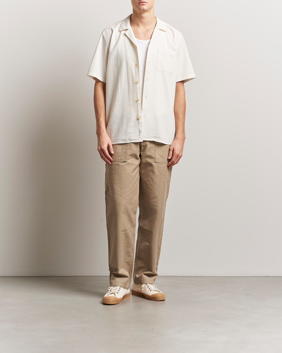 Hombres | Camisas | Forét | Hush Short Sleeve Seersucker Shirt Cloud