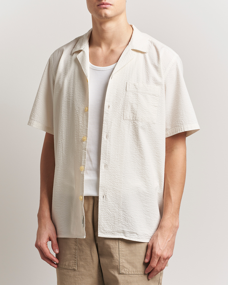 Hombres | Camisas | Forét | Hush Short Sleeve Seersucker Shirt Cloud