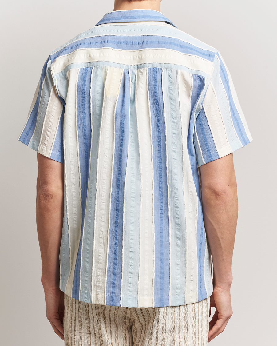 Hombres | Camisas | Forét | Peer Jaquard Short Sleeve Shirt Blue