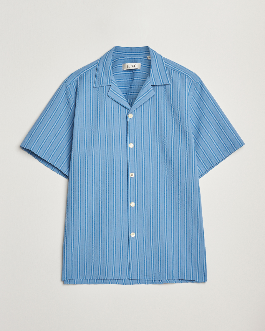 Hombres | Camisas | Forét | Peer Short Sleeve Shirt Blue