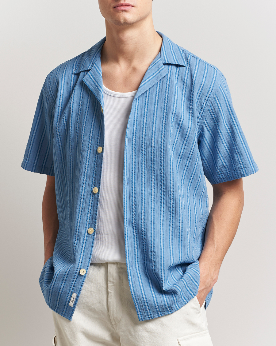 Hombres | Camisas | Forét | Peer Short Sleeve Shirt Blue