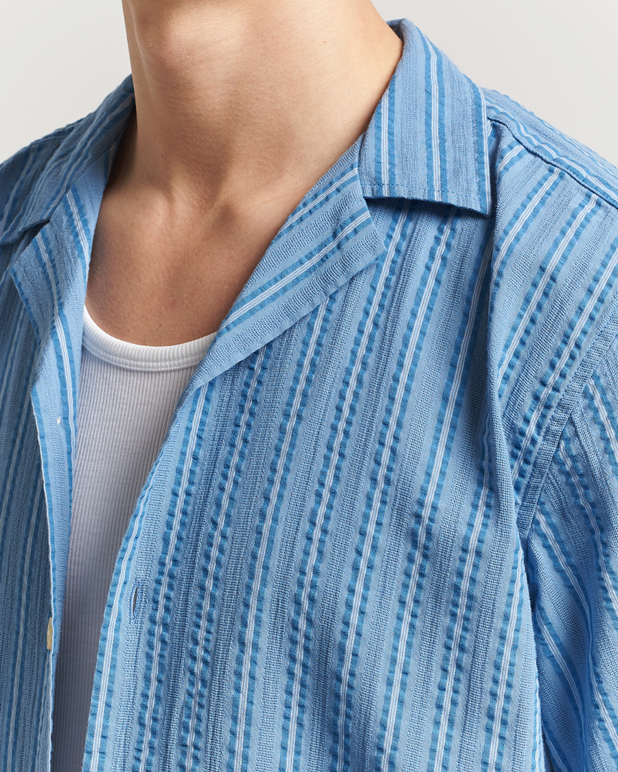 Hombres | Camisas | Forét | Peer Short Sleeve Shirt Blue