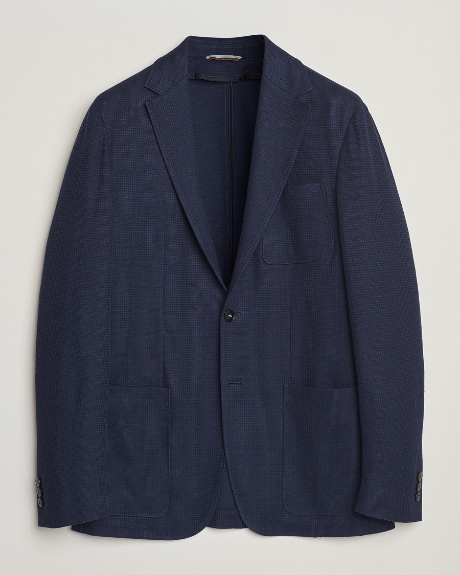 Hombres | Blazers | Canali | Structured Jersey Blazer Navy