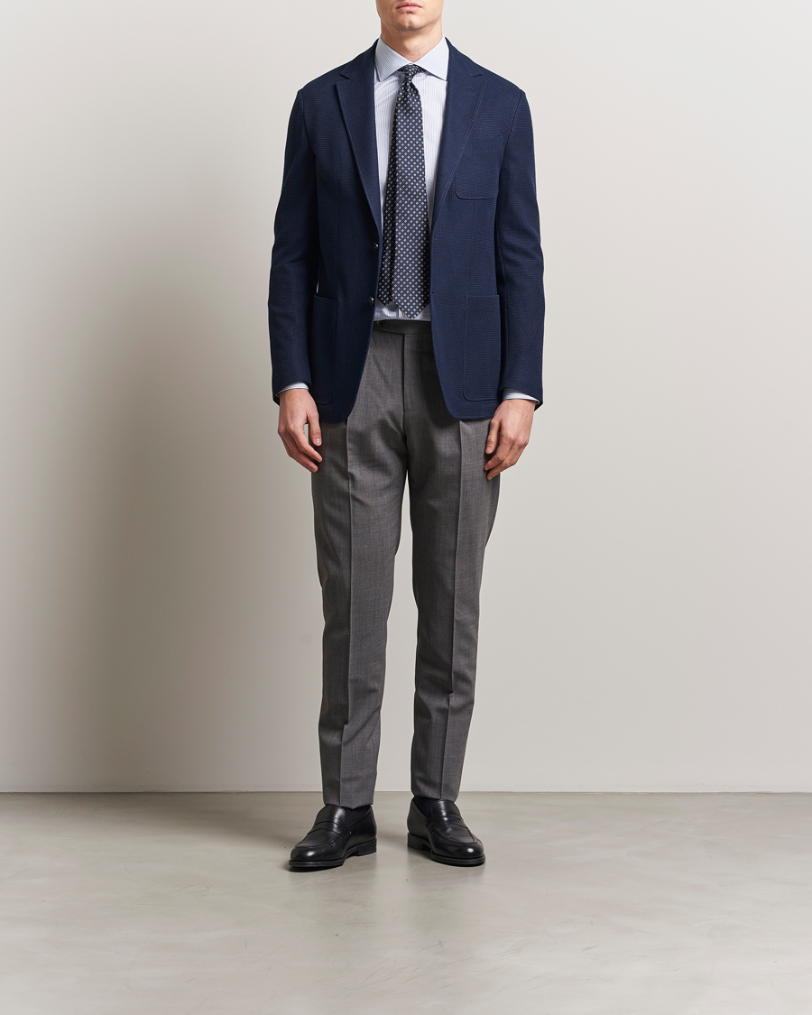 Hombres | Blazers | Canali | Structured Jersey Blazer Navy