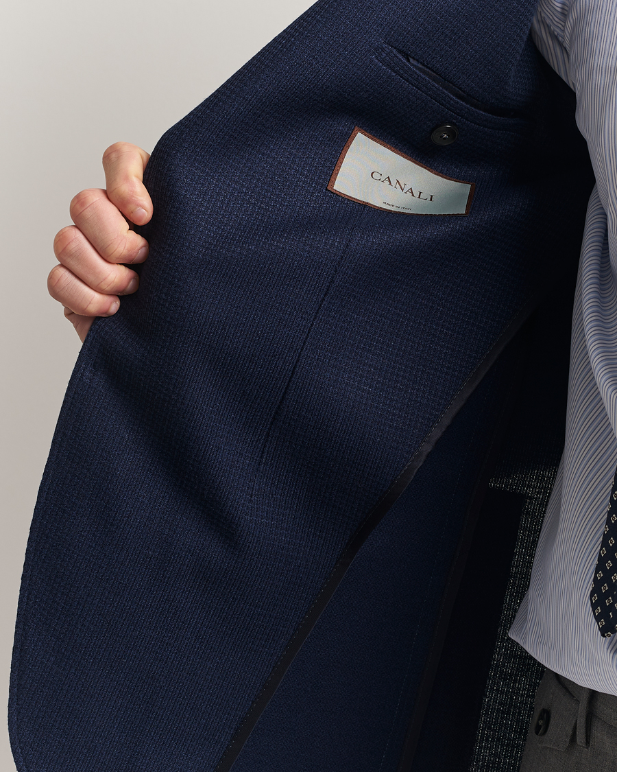 Hombres | Blazers | Canali | Structured Jersey Blazer Navy