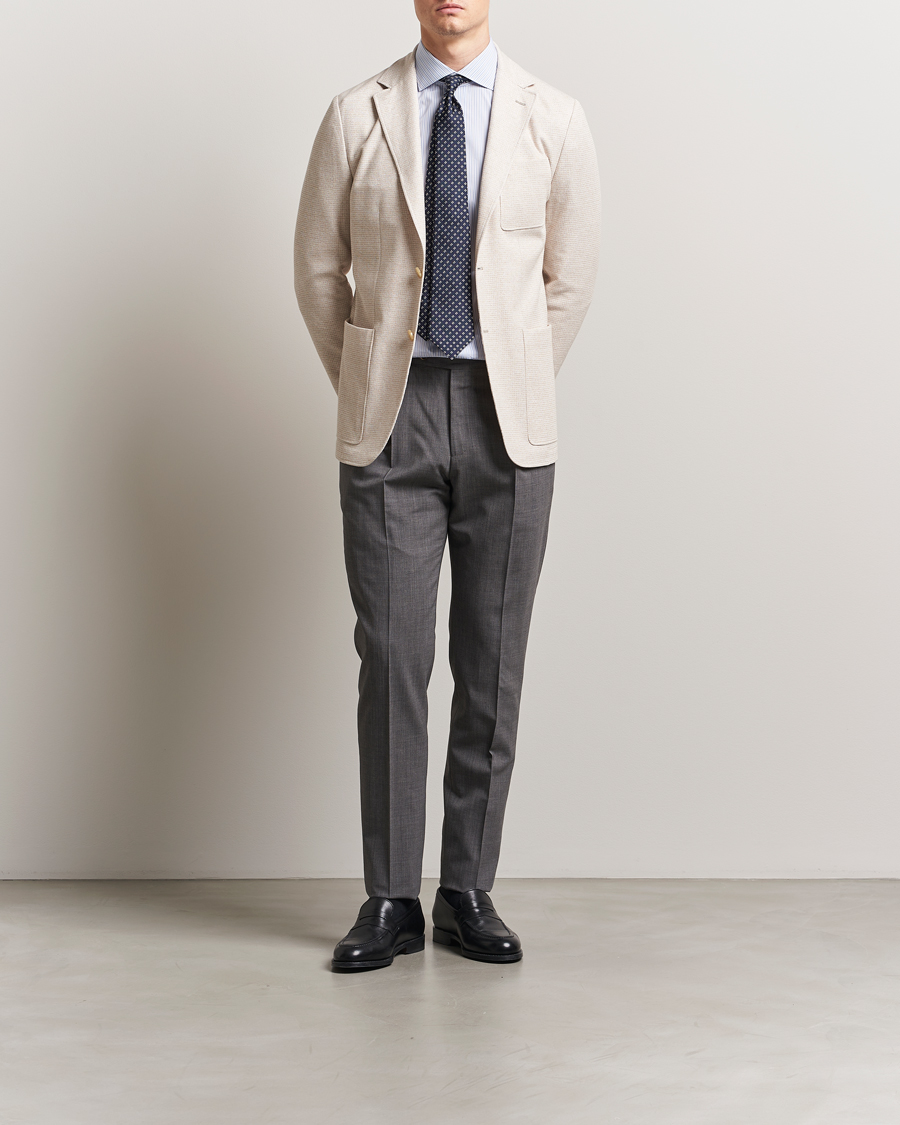 Hombres | Blazers | Canali | Structured Jersey Blazer Light Beige