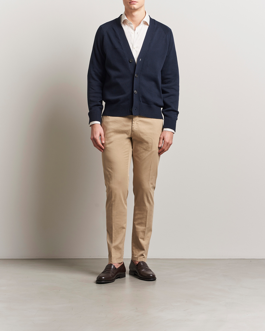 Hombres | Pantalones | Canali | Slim Fit Cotton Stretch Chinos Beige
